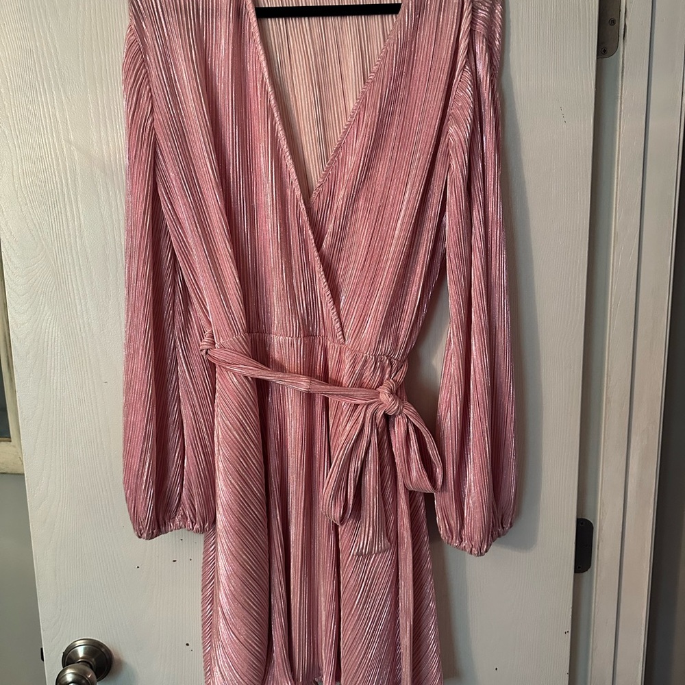 Bardot Blush Pleated Dress